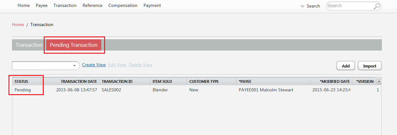 With Transaction Privilege Regular Users can Add/Import Transaction Data