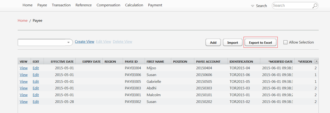 Export the Entire Table to Excel Spreadsheet